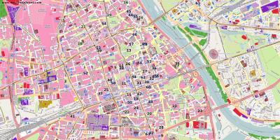 Mapa ng Warsaw lungsod 