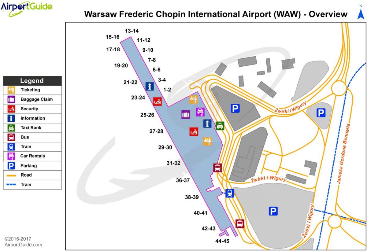 frederic chopin airport mapa