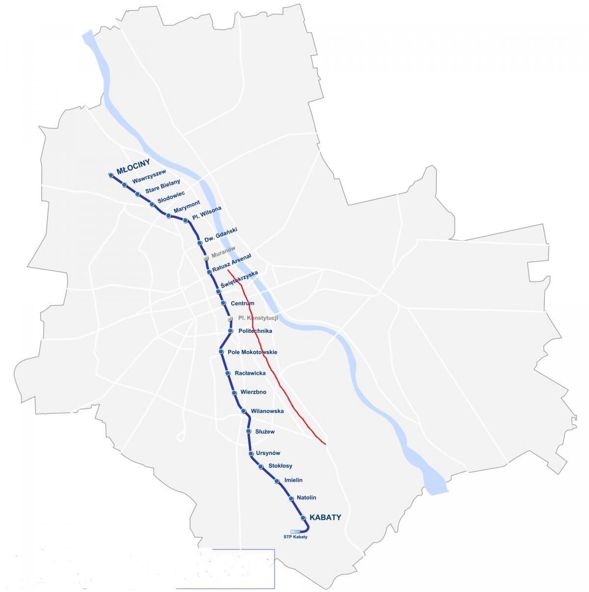 Mapa ng Warsaw royal ruta 