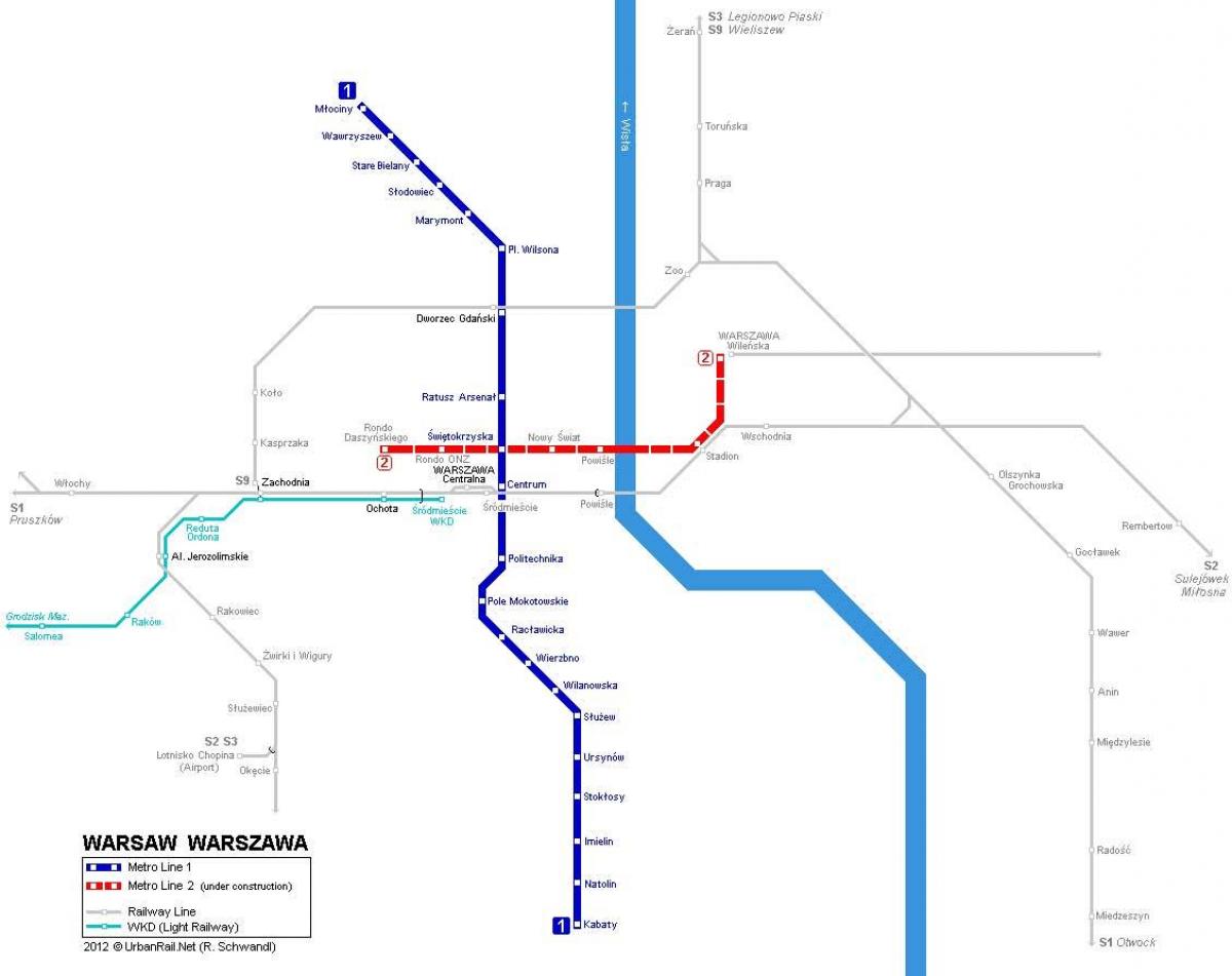 mapa ng metro Warsaw
