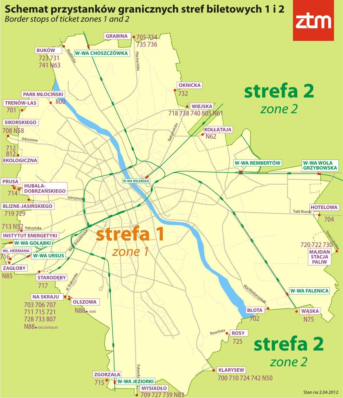 Warsaw zone 1 mapa