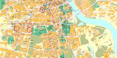 Mapa ng kalye ng Warsaw city centre